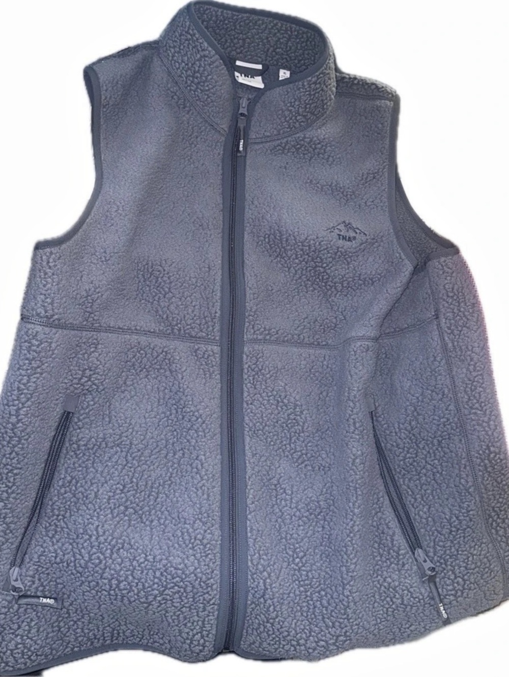 Aritzia Blue/Gray Fleece Vest Size XL